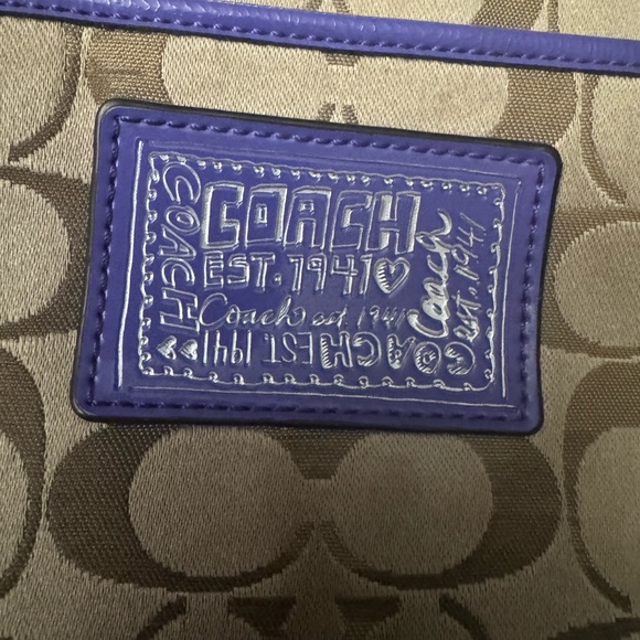Coach Poppy Signature C Crossbody Khaki/Purple - Picture 3 of 6